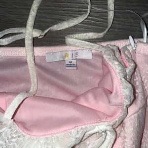 Iris Pink and Cream Lace Jumpsuit